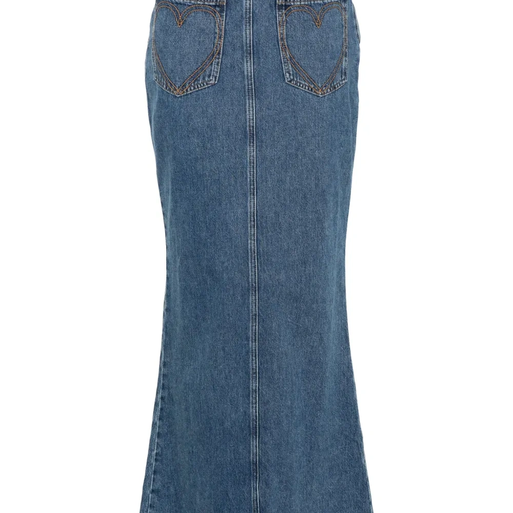 Джинсовая юбка макси с логотипом