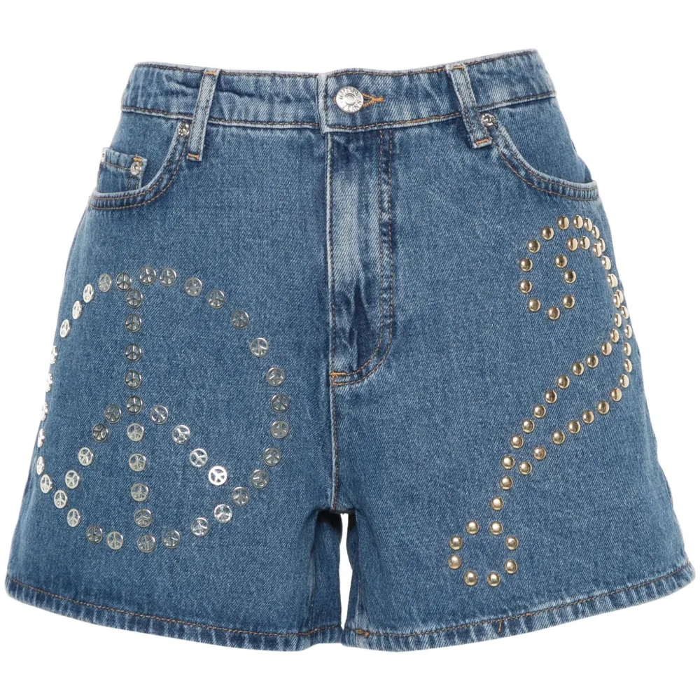 Джинсовые шорты с заклепками