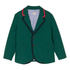 Однобортный блейзер с контрастной отделкой