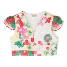 Рубашка с цветочной вышивкой и кружевом
