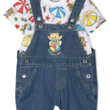 Комплект из джинсового комбинезона и топа