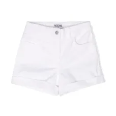 Джинсовые шорты с вышитым логотипом Джинсовые шорты с вышитым логотипом