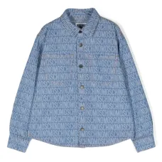 Джинсовая рубашка с жаккардовым логотипом