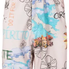 Шелковые шорты с графичным принтом