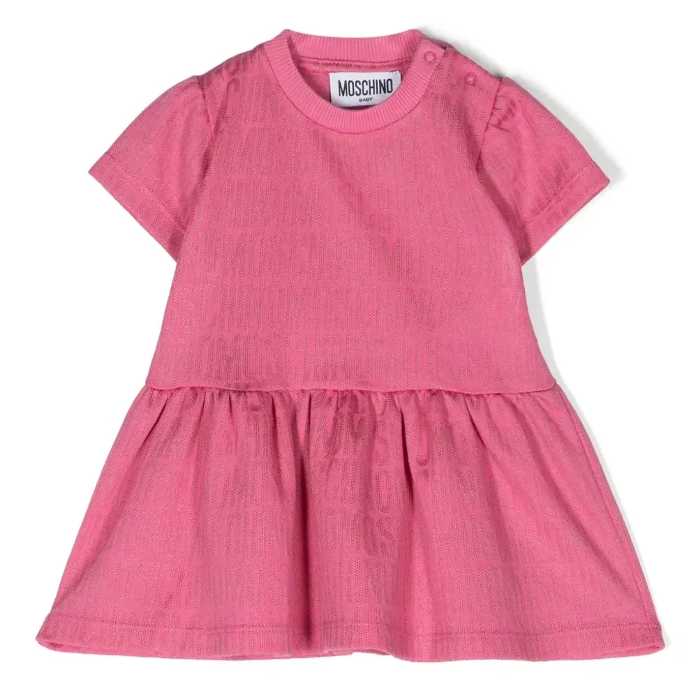 Расклешенное платье с жаккардовым логотипом