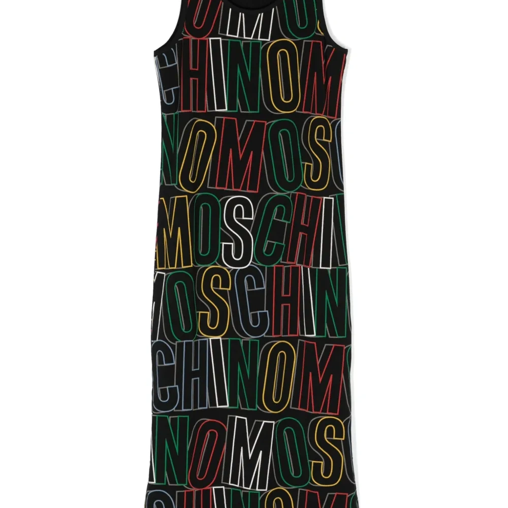 Платье макси без рукавов с логотипом