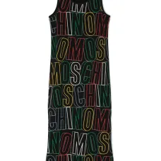 Платье макси без рукавов с логотипом