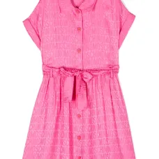 Платье с поясом и логотипом