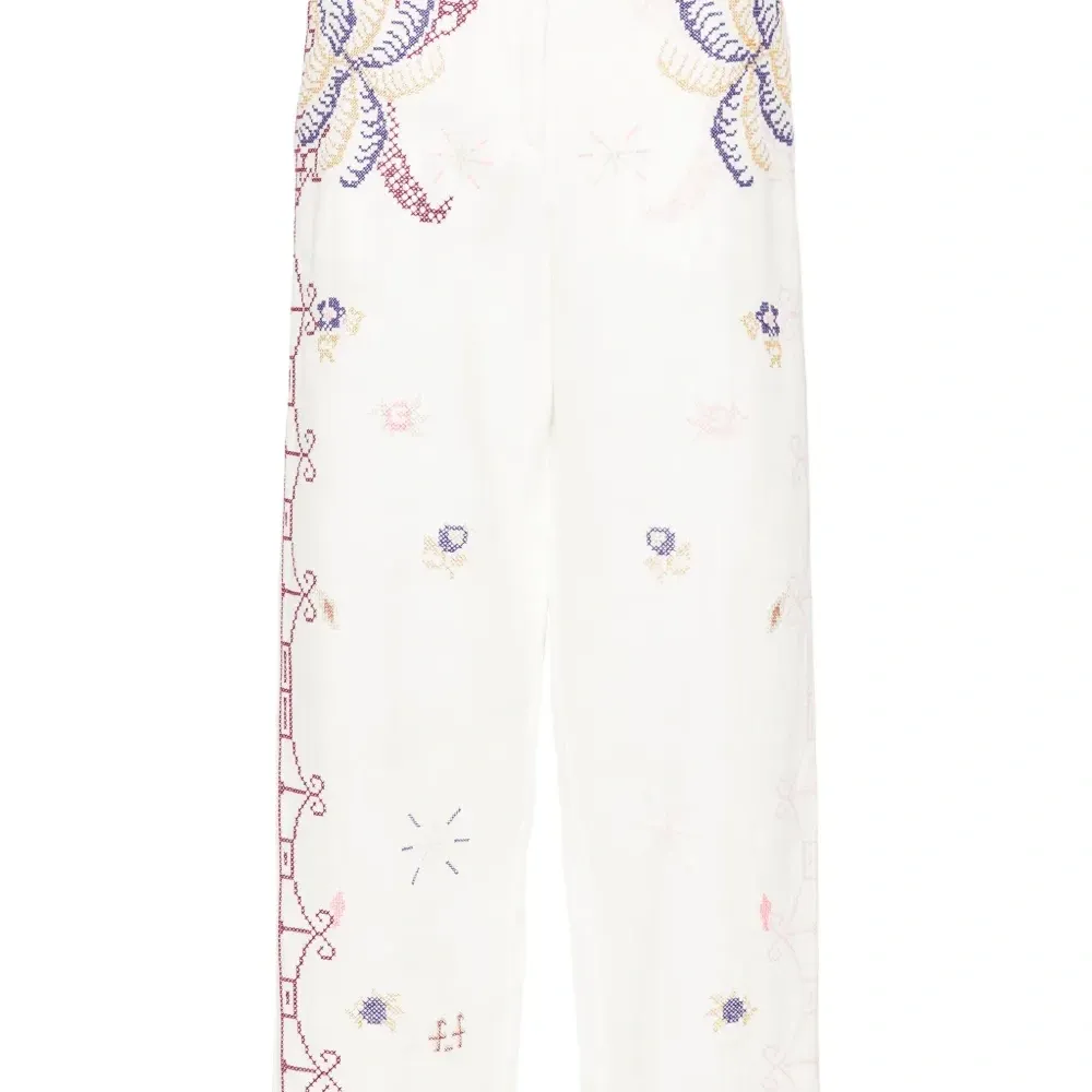 Льняные брюки прямого кроя