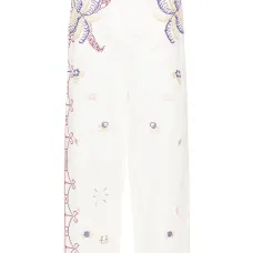 Льняные брюки прямого кроя