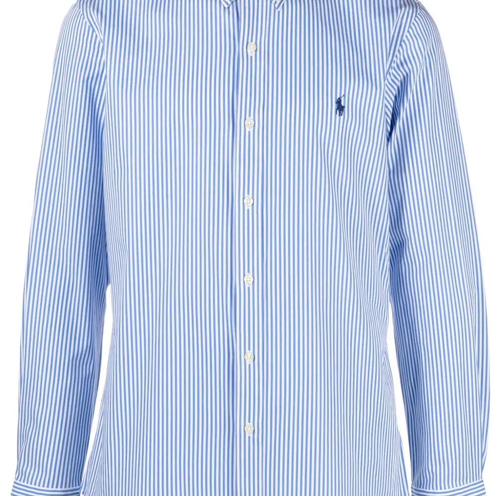 Полосатая рубашка с вышитым логотипом