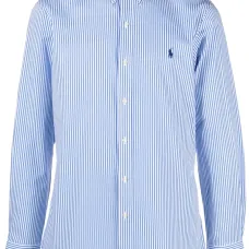 Полосатая рубашка с вышитым логотипом