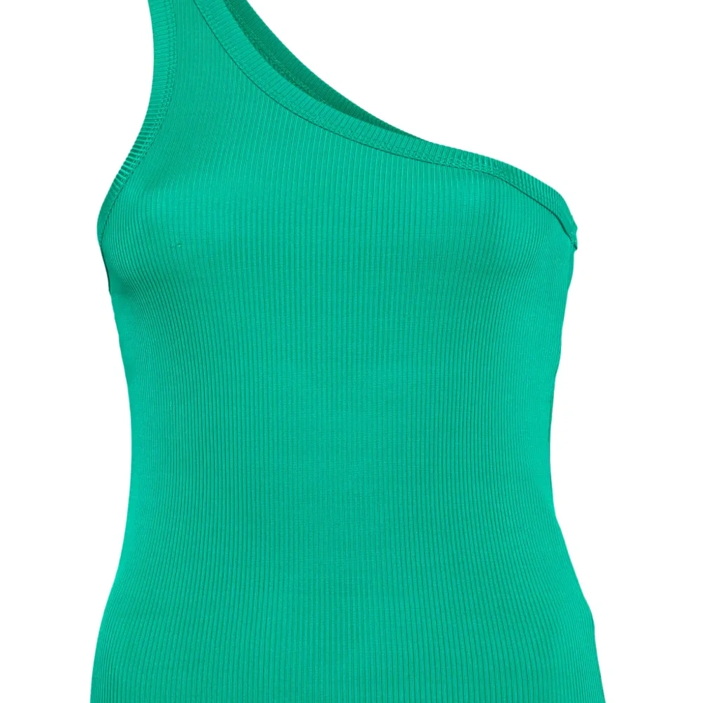 Топ на одно плечо в рубчик