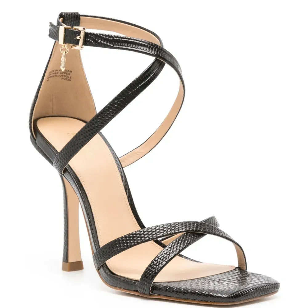 Сандалии с тиснением под кожу ящерицы