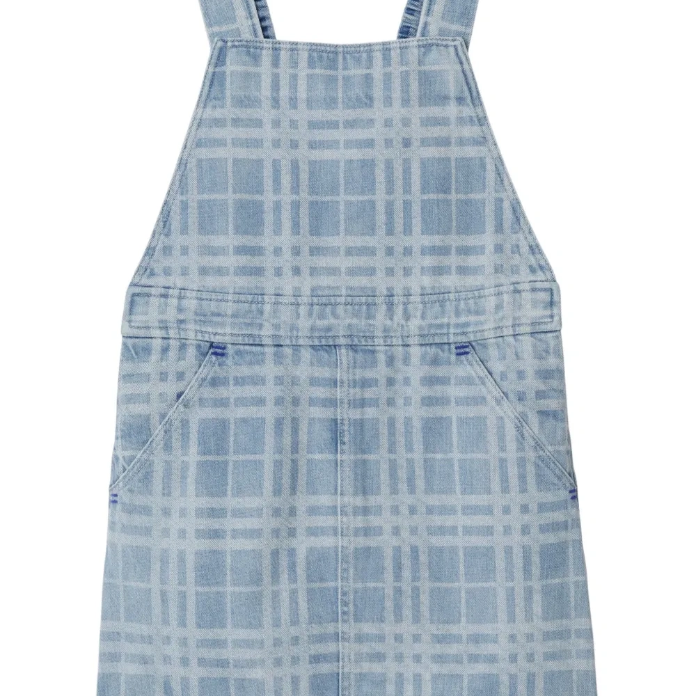 Клетчатое платье из денима