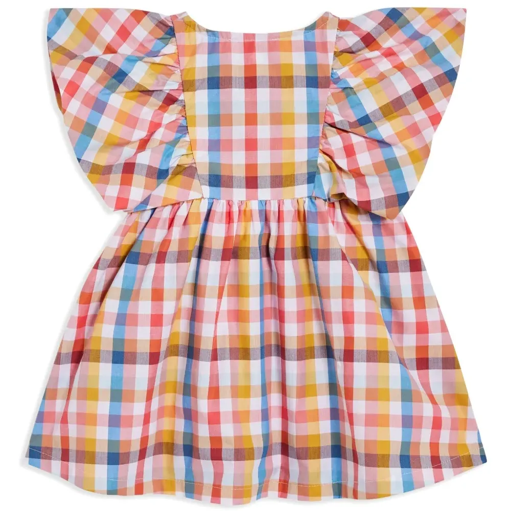 Клетчатое платье с оборками