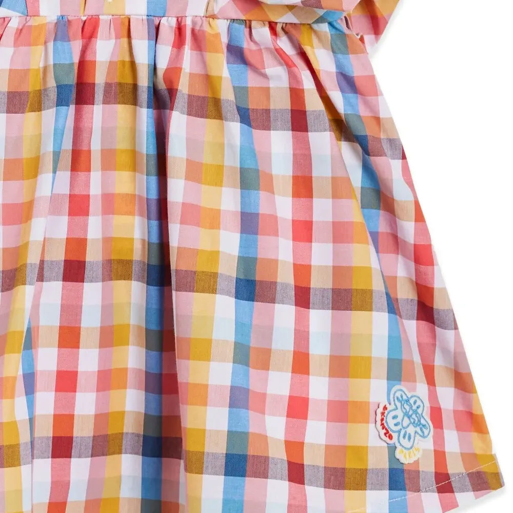 Клетчатое платье с оборками