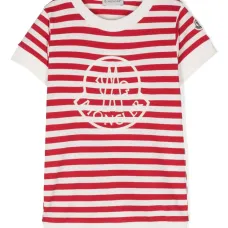 Полосатая футболка с вышитым логотипом