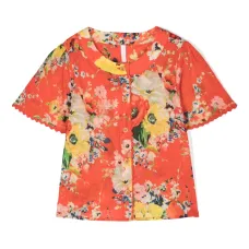 Рубашка с короткими рукавами и цветочным принтом