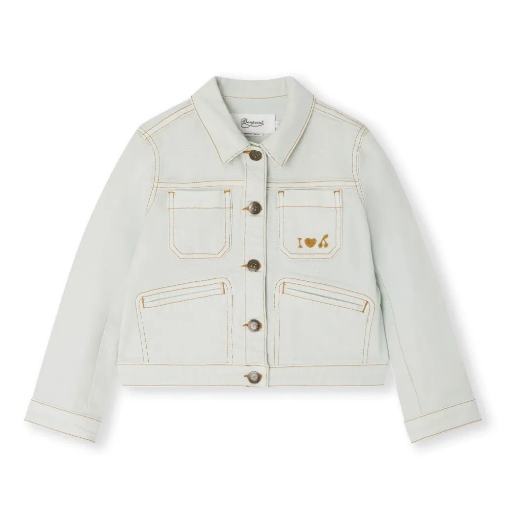 Джинсовая куртка с декоративной строчкой