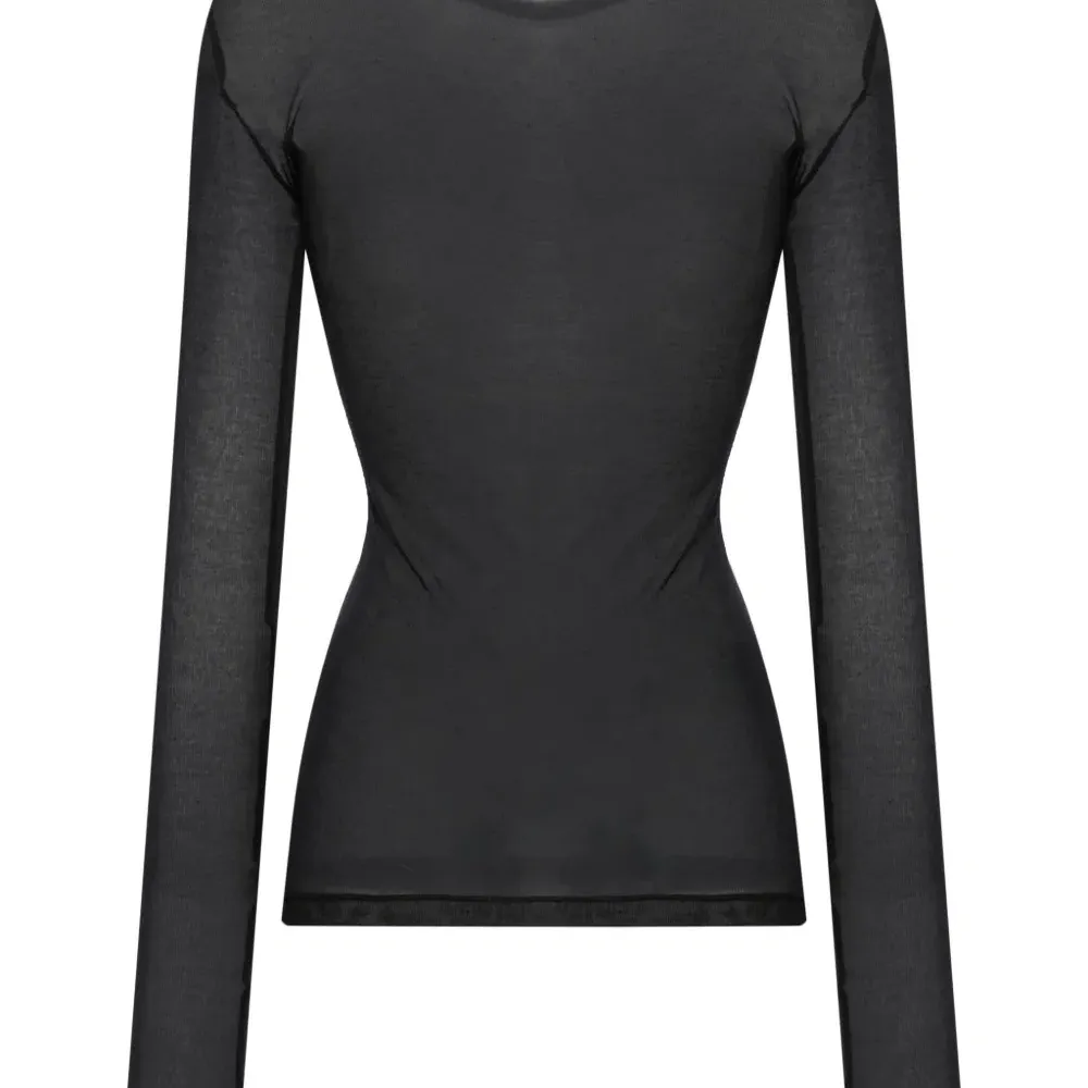 Полупрозрачная футболка с длинными рукавами