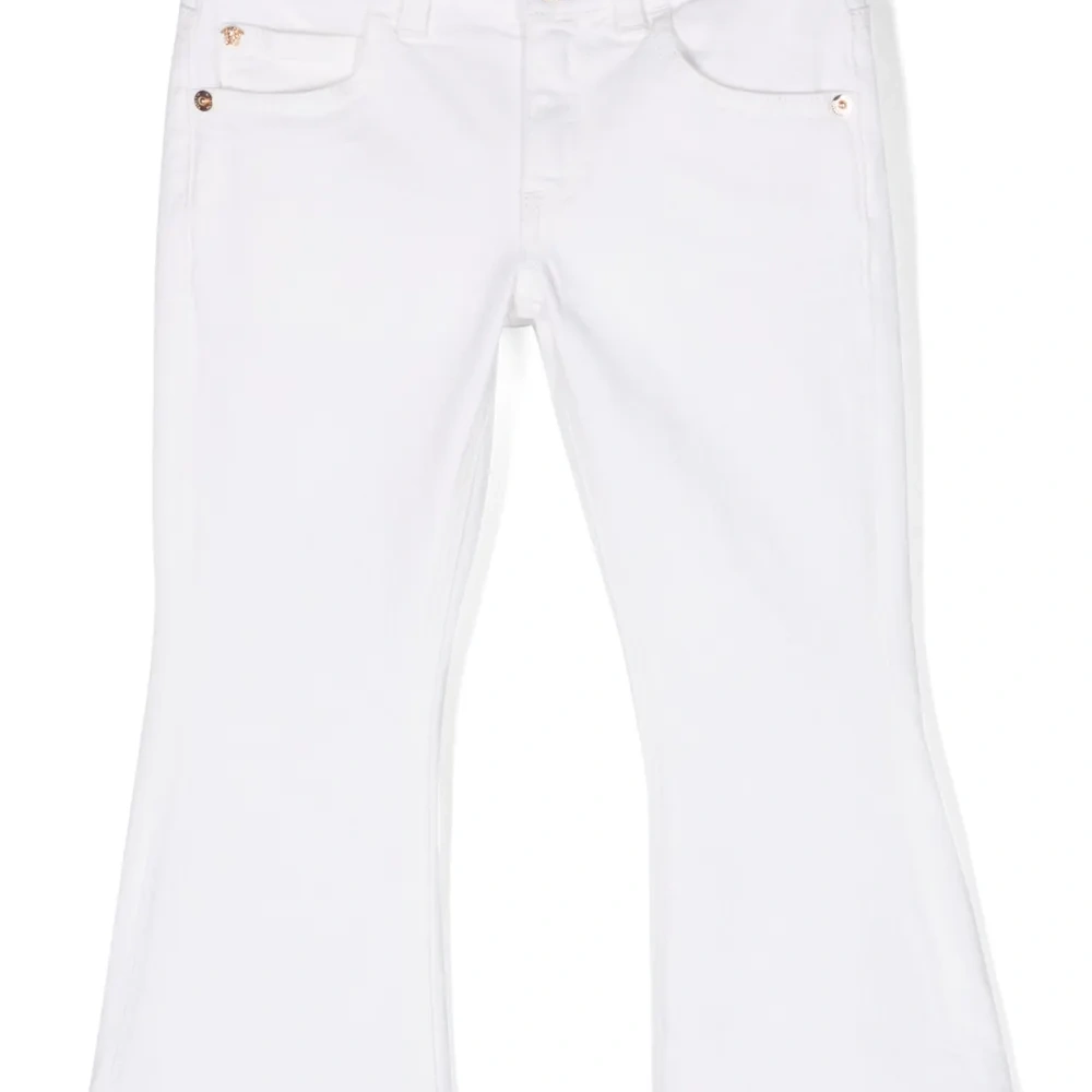 Расклешенные джинсы с нашивкой-логотипом