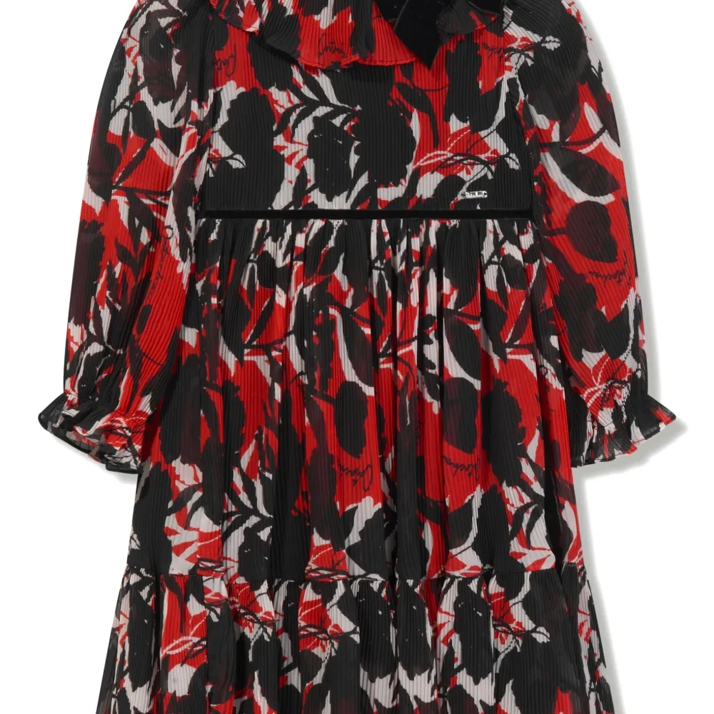 Платье с цветочным принтом и складками