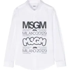 Поплиновая рубашка с логотипом Поплиновая рубашка с логотипом