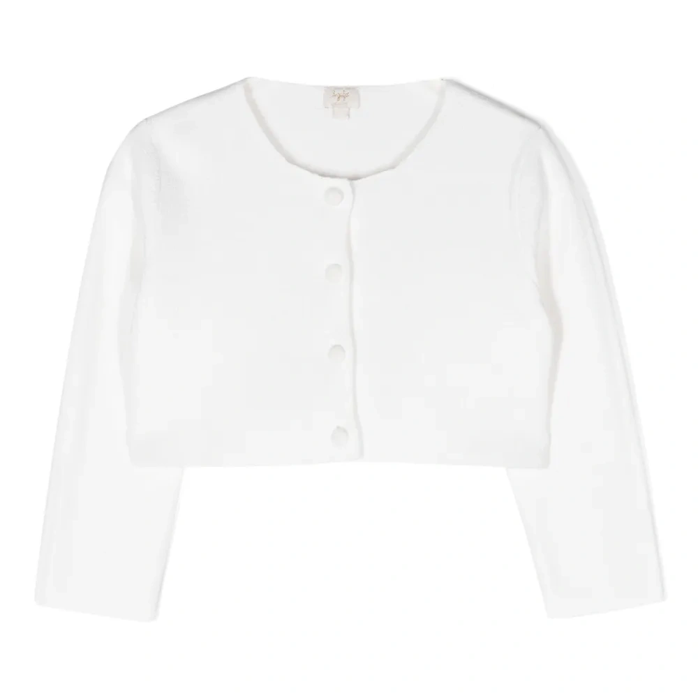 Укороченный кардиган с круглым вырезом