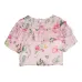 Футболка с оборками и цветочным принтом Футболка с оборками и цветочным принтом
