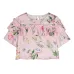 Футболка с оборками и цветочным принтом Футболка с оборками и цветочным принтом