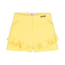 Шорты с оборками и вышитым логотипом