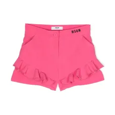 Шорты с оборками и вышитым логотипом