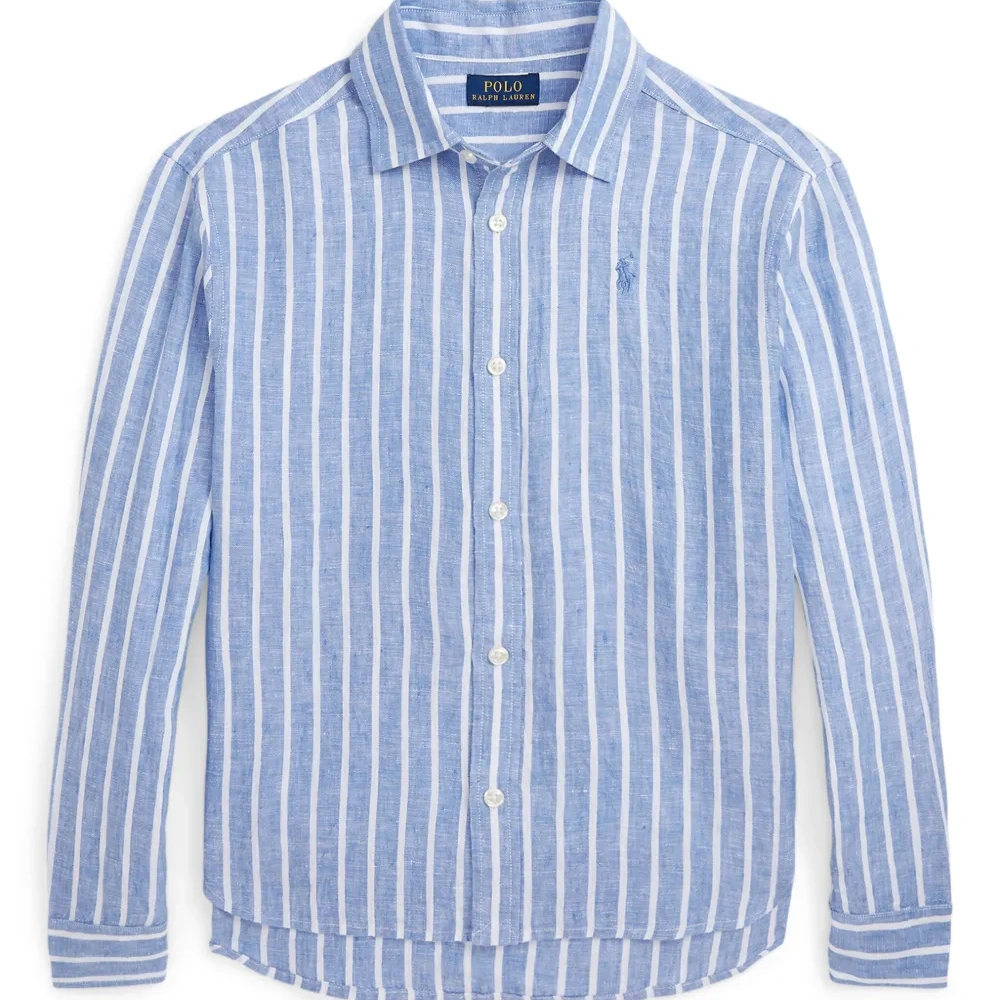 Полосатая рубашка с вышитым логотипом