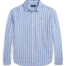 Полосатая рубашка с вышитым логотипом