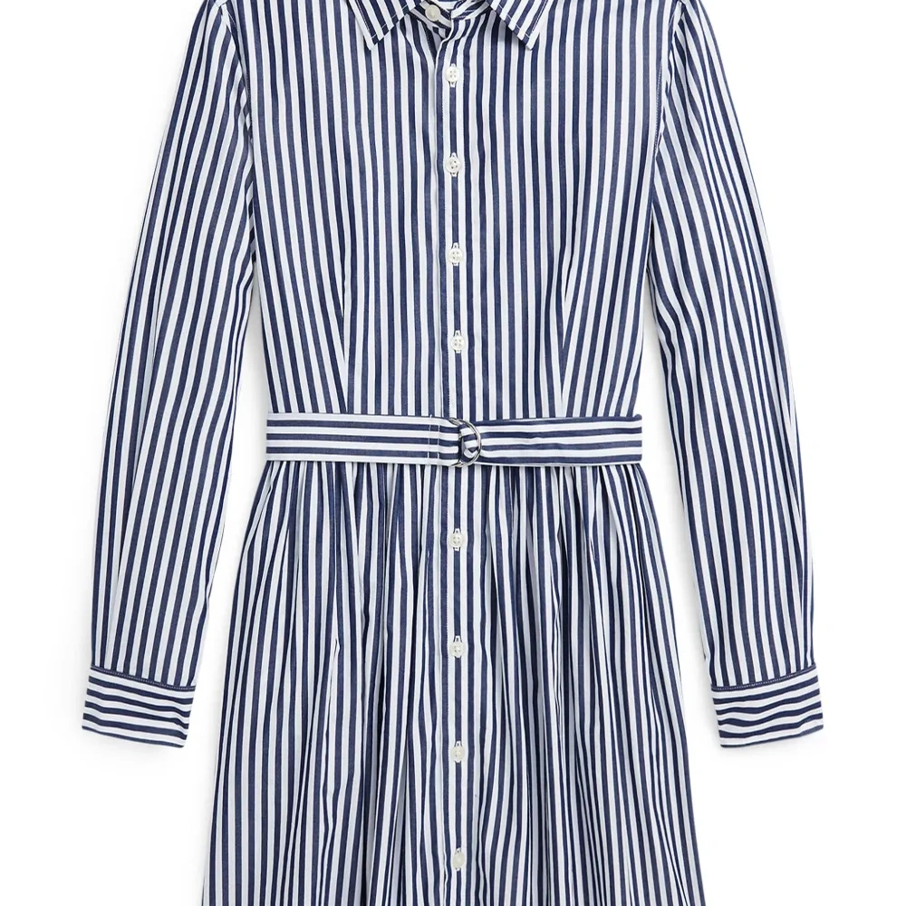 Полосатое платье-рубашка