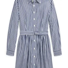 Полосатое платье-рубашка