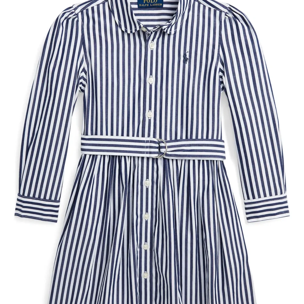 Полосатое платье-рубашка