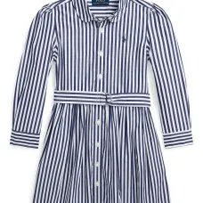 Полосатое платье-рубашка
