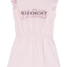 Платье с оборками и логотипом