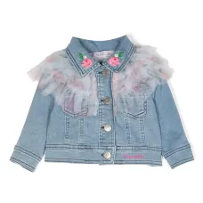 Джинсовая куртка со вставками из тюля Джинсовая куртка со вставками из тюля