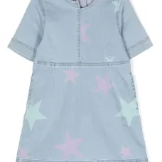 Джинсовое платье с принтом