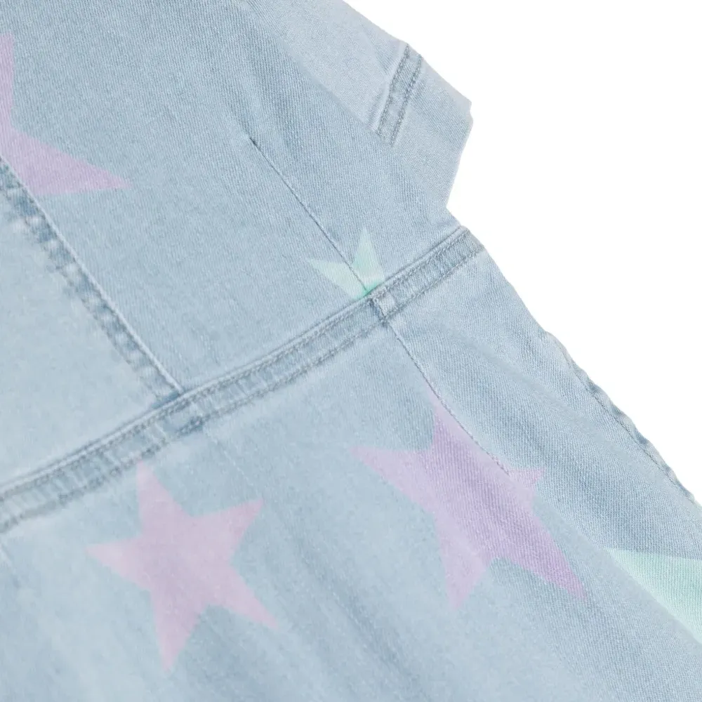 Джинсовое платье с принтом