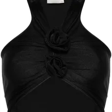 Топ из джерси с цветочной аппликацией Топ из джерси с цветочной аппликацией