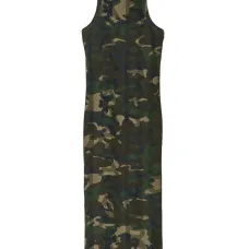 Платье в рубчик с камуфляжным принтом