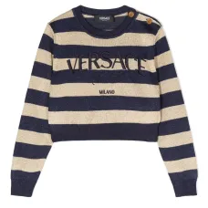 Полосатый джемпер с вышитым логотипом