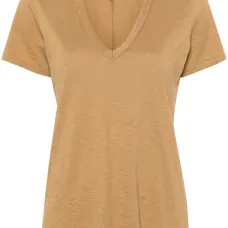 Меланжевая футболка с V-образным вырезом