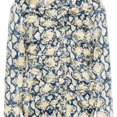 Атласная рубашка со змеиным принтом