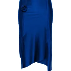 Юбка миди асимметричного кроя с цветочной аппликацией