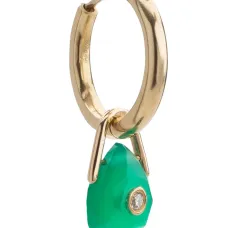 9kt yellow gold Orso green onyx earring
